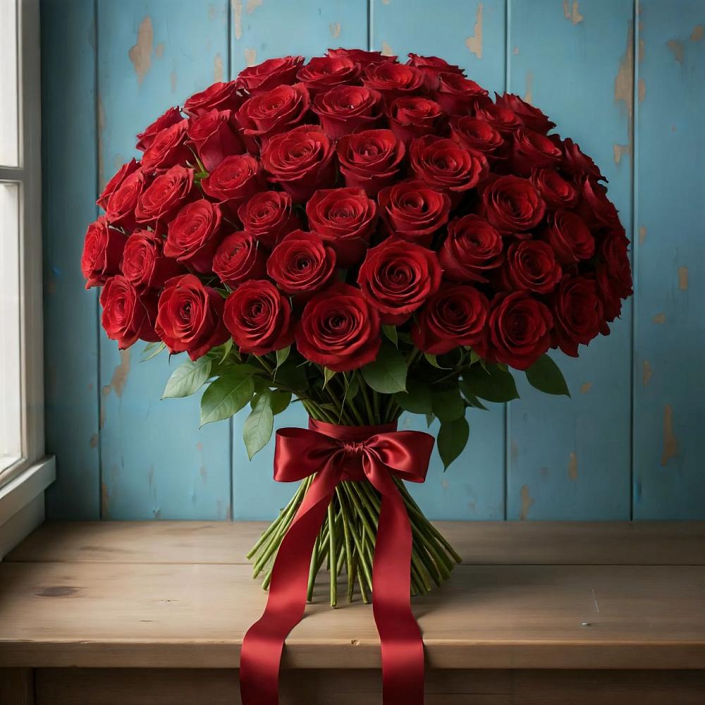 Букет Красные розы Блэк Меджик в Екатериноградской