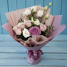 Букет цветов из:  Розы и Лизиантусы #REPLACE_PRED# Екатериноградской