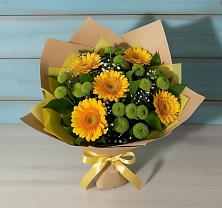 Букет цветов из:  Герберы и Хризантемы в Екатериноградской