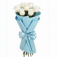 Букет 7 белых роз Проуд в Екатериноградской