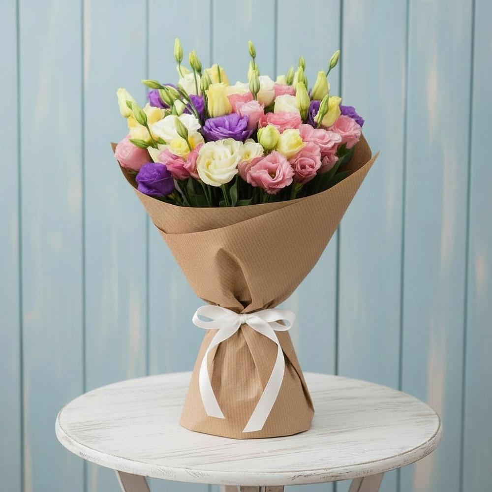 Букет цветов из: Лизиантусы в Екатериноградской