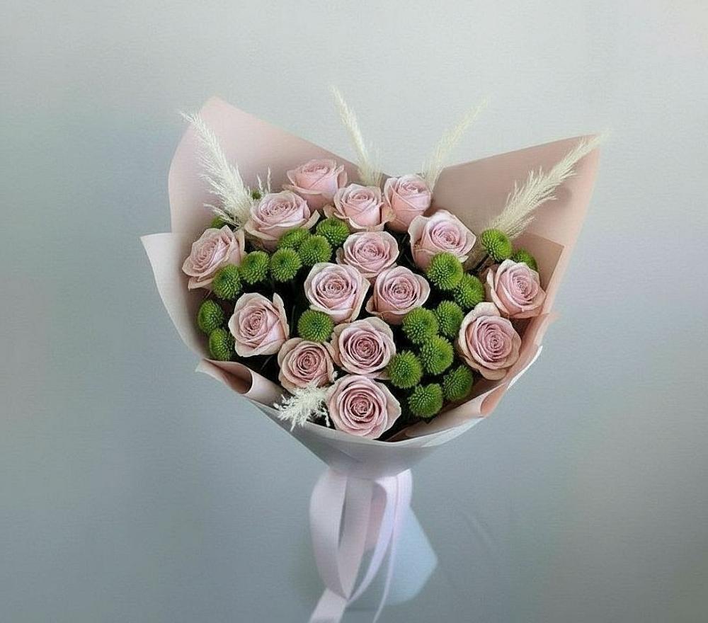 Букет цветов из: Розы и Хризантемы в Екатериноградской