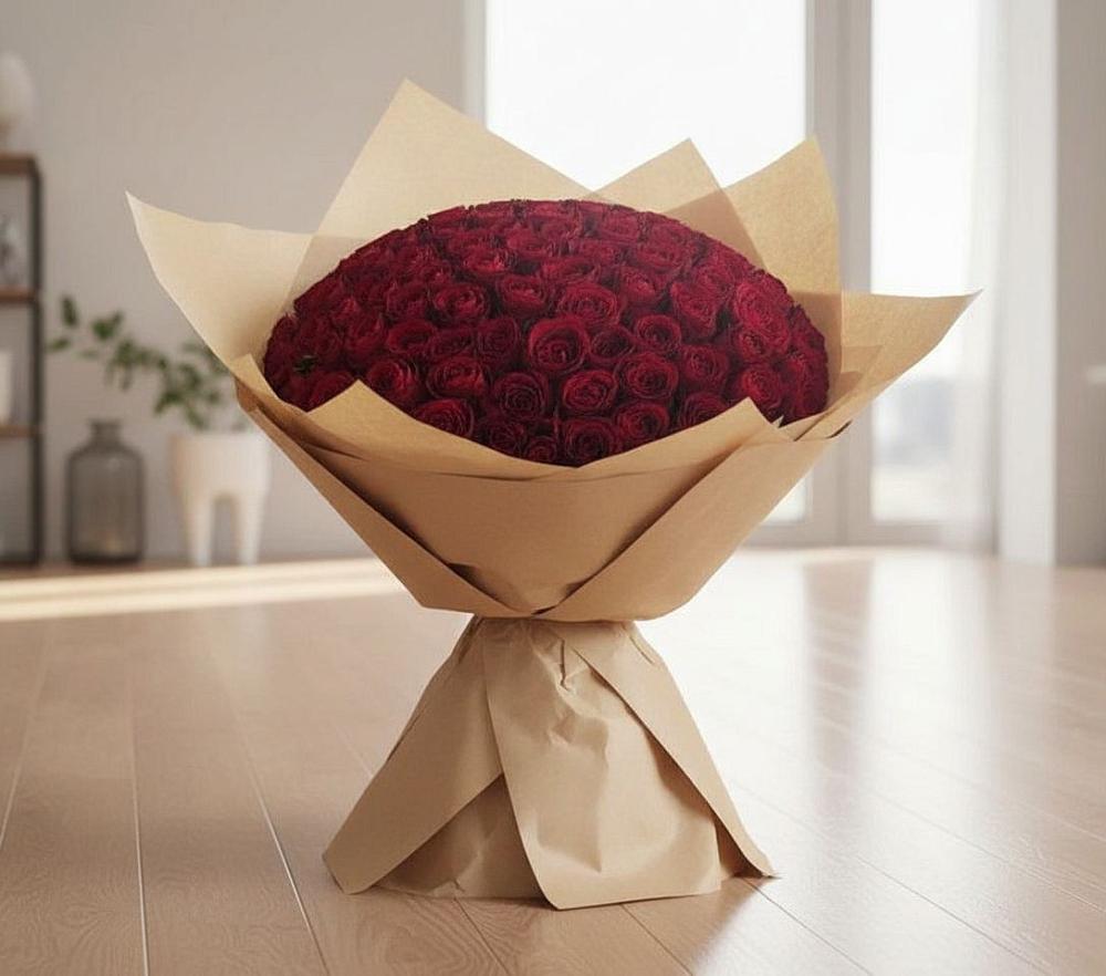 Букет 101 Красная роза в Екатериноградской