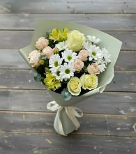 Букет цветов из:  Альстромерии, Розы и Хризантемы #REPLACE_PRED# Екатериноградской