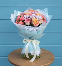 Букет цветов из:  Хризантемы и Розы в Екатериноградской