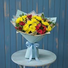 Букет цветов из:  Альстромерии и Хризантемы #REPLACE_PRED# Екатериноградской