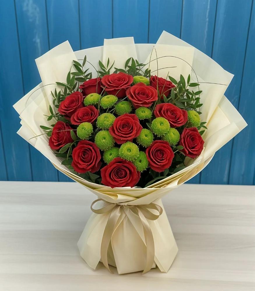 Букет цветов из: Розы и Хризантемы в Екатериноградской