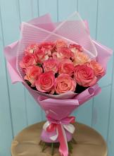 Букет 15 Розовых роз Равель в Екатериноградской